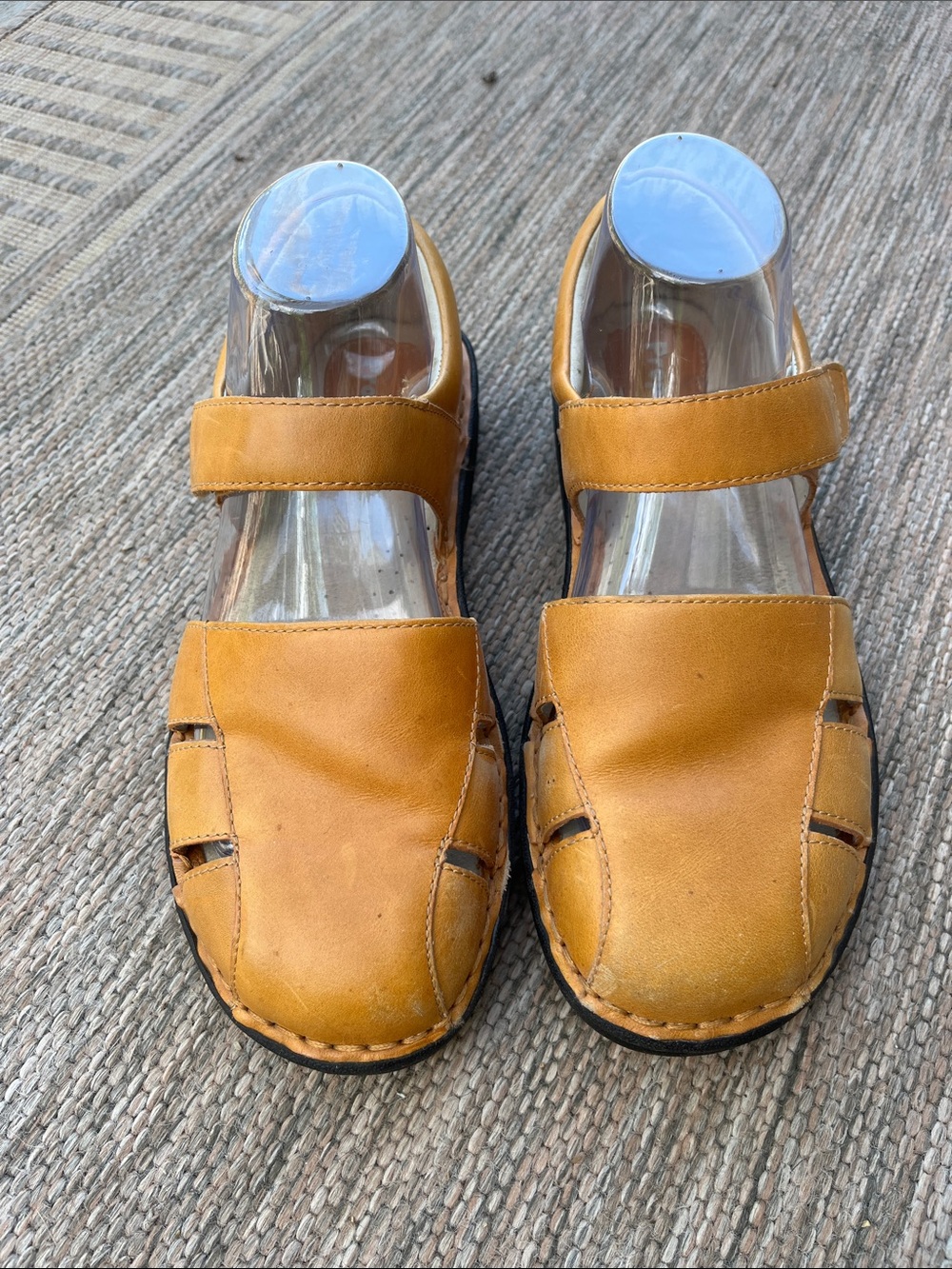 Propet Womens Brown Leather Sandals Size 9